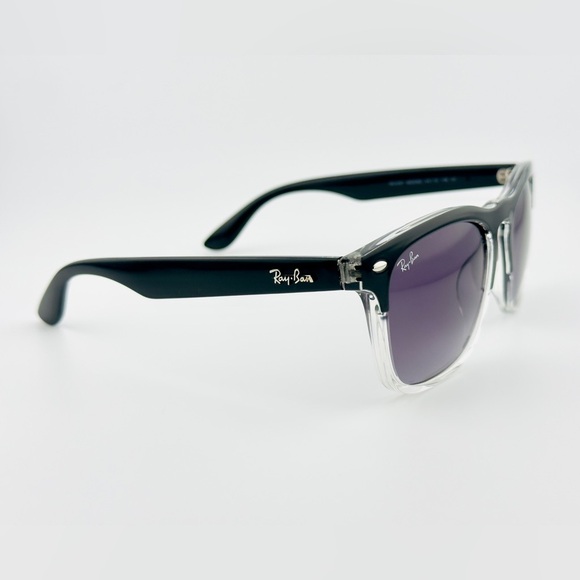 Ray-Ban Steve Sunglasses RB4487 Polished Black on Transparent Frame Gray Lenses! - Picture 6 of 14
